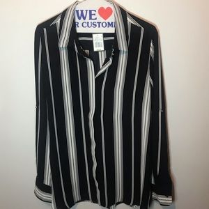 Mossimo Black Striped Blouse NEW WITH TAG!